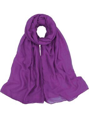 Women's Purple Stylish Cover Hijab Cotton Voile Wrap for Spring Fall Scarf Shawl